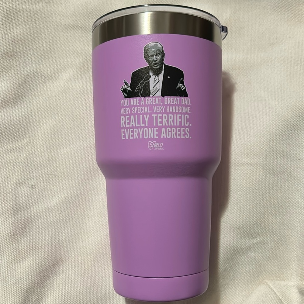 Brand New Polar Camel 30 oz Trump Father’s Day Tumbler in Lt Purple A125